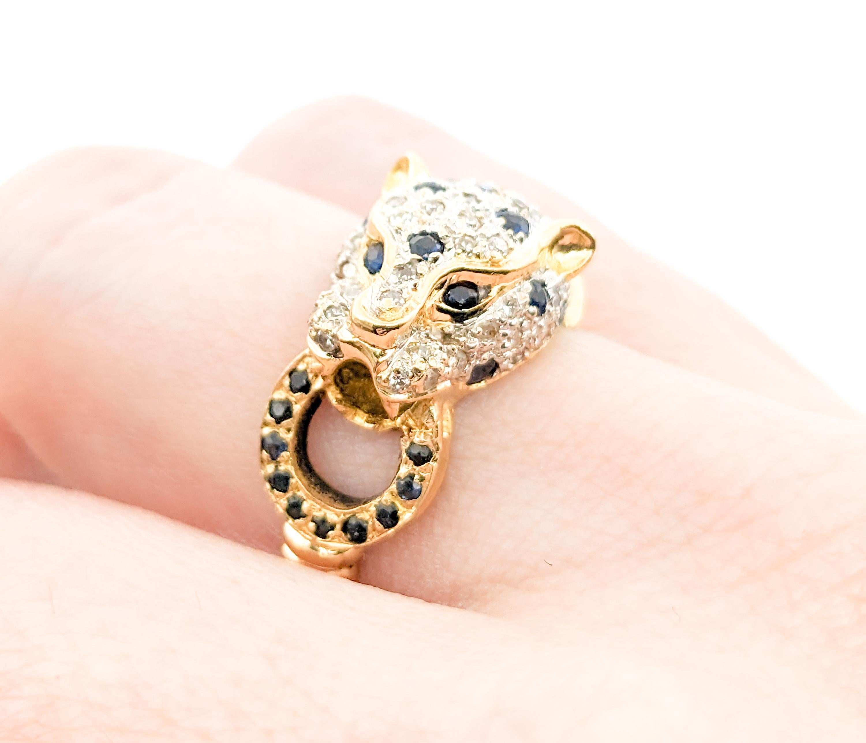 .33ctw Blauer Saphir & Diamant Ring in Gelbgold im Zustand „Hervorragend“ in Bloomington, MN