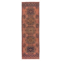 3.3x10.5 Ft One of a Pair of Vintage Handmade Oushak Runners, 100% Wool Rug