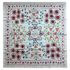 3.3x3.5 Ft C.Asian Embroidered Wall Hanging. Tablecloth, Tablecover, Sofa Spread