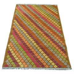 3
3"x4
10" Brown Colorful Afghan Baluch All Over Design Wool Hand Knotted Rug