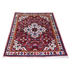 3
3"x4
7" New Persian Hamadan Flower Medallion Design Hand Knotted Oriental Rug