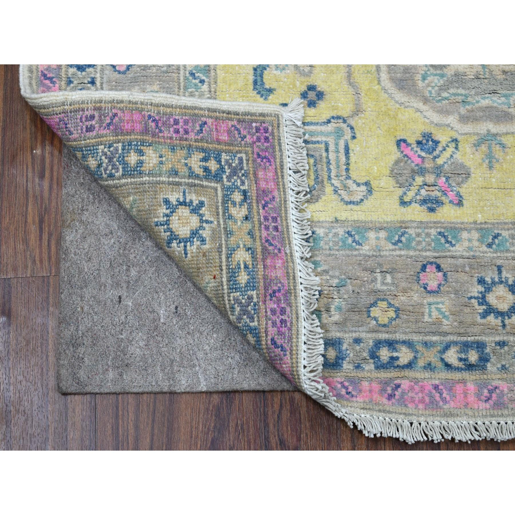 This is a truly genuine one-of-a-kind Colorful Yellow Fusion Kazak Natural Wool Hand Knotted Oriental Rug. It has been woven for months and months in the centuries-old Persian weaving craftsmanship techniques by expert artisans.
Primary materials: