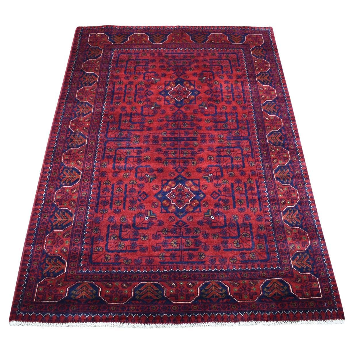 3
3 "x5
 Afghan Khamyab Extremely Durable Wool Hand Knots Rugs Rouge Profond en vente