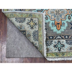 3'3"x5' Colorful Gray Fusion Kazak Pure Wool Hand Knotted Oriental Rug
