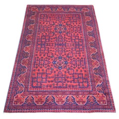 3
3 "x5
 Rosso intenso e saturo, Khamyab afgano, Tappeto annodato a mano in pura lana