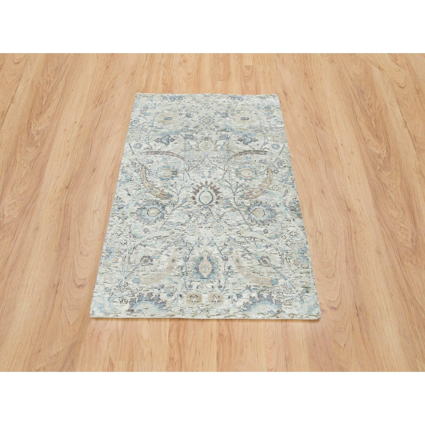 This is a truly genuine one-of-a-kind Hand Knotted Sickle Leaf Design, Silk With Textured Wool Oriental Rug. It has been Knotted for months and months in the centuries-old weaving craftsmanship techniques by expert artisans.
Primary materials: Wool