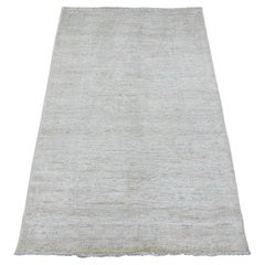 3
3 "x5
Weißer afghanischer Angora-Teppich aus reiner Wolle mit Oushak-Muster, handgeknüpft