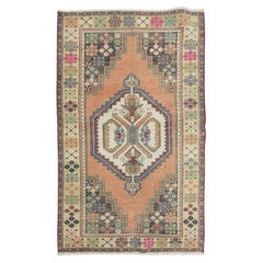 3.3x5.5 Ft Beautiful Vintage Oriental Accent Rug, Handmade Tribal Wool Carpet