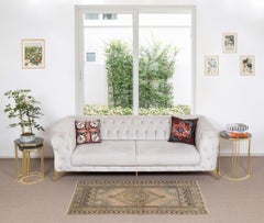 3.3x5.6 Ft 20th-Century Oriental Accent Rug. Handmade Carpet with Tribal Style