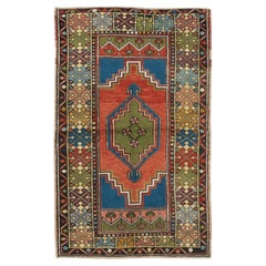 3.3x5.6 Ft Tribal Style Vintage Turkish Wool Rug, Hand-Knotted Oriental Carpet
