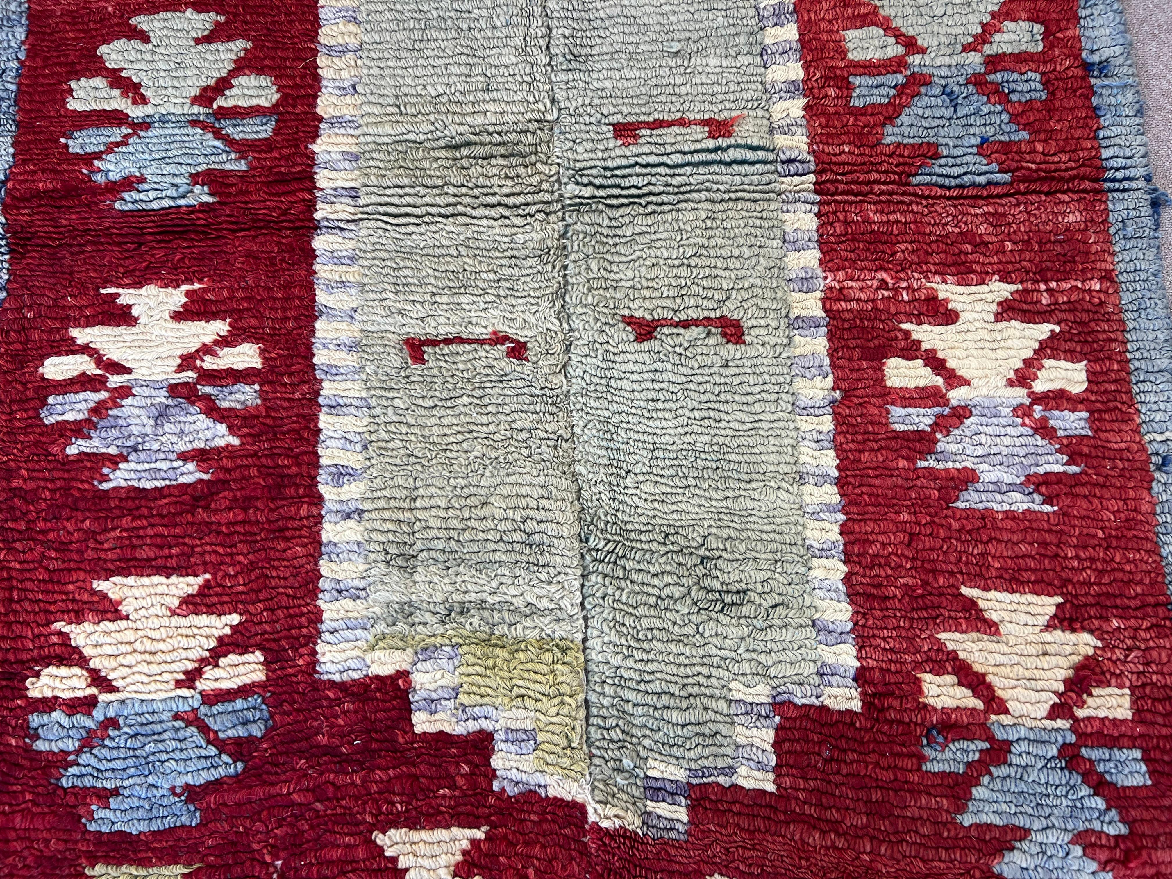 3.3x6.4 Ft One-of-a-Kind Vintage Handmade Turkish Tulu Accent Rug Made of Wool (Tapis d'accent turc en laine) en vente 3