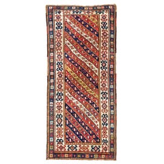3.3x7.5 ft Antique Caucasian Gendje Kazak Rug, Ca 1880