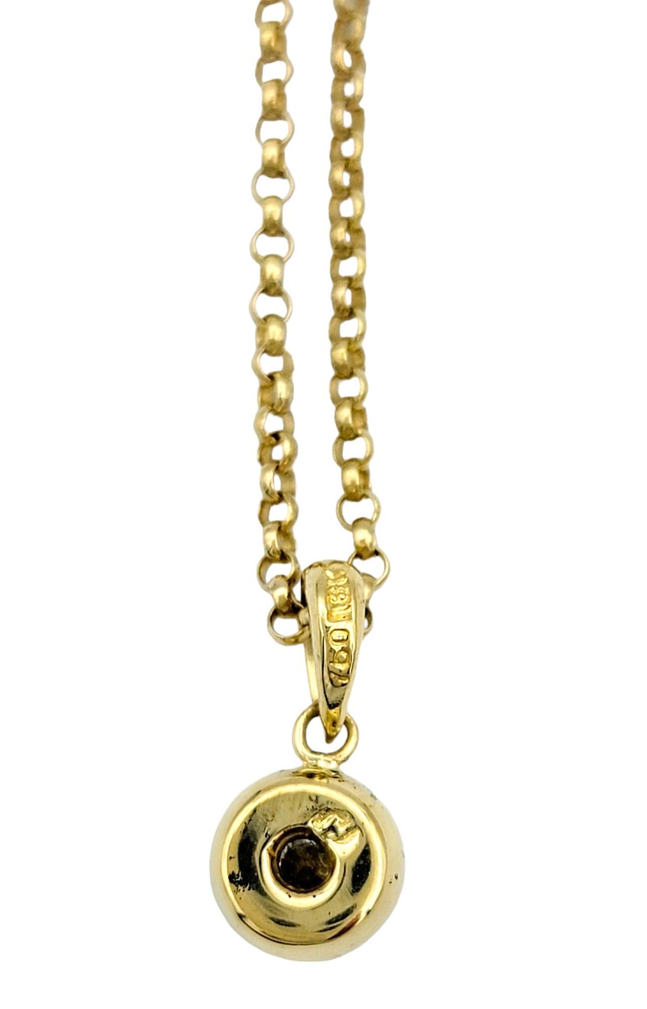 Women's .34 Carat Bezel-Set Round Diamond Solitaire Pendant Necklace in 18 Karat Gold For Sale
