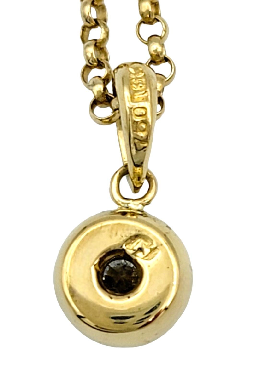 .34 Carat Bezel-Set Round Diamond Solitaire Pendant Necklace in 18 Karat Gold For Sale 1