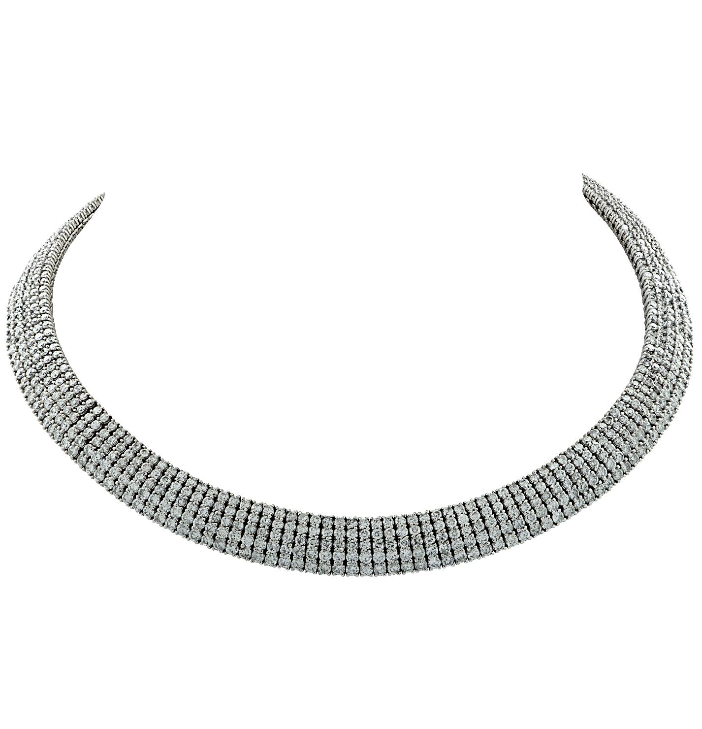 Round Cut 34 Carat Diamond Choker Necklace