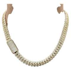 34 Carat Diamond Miami Cuban Link Chain in 14k Yellow Gold