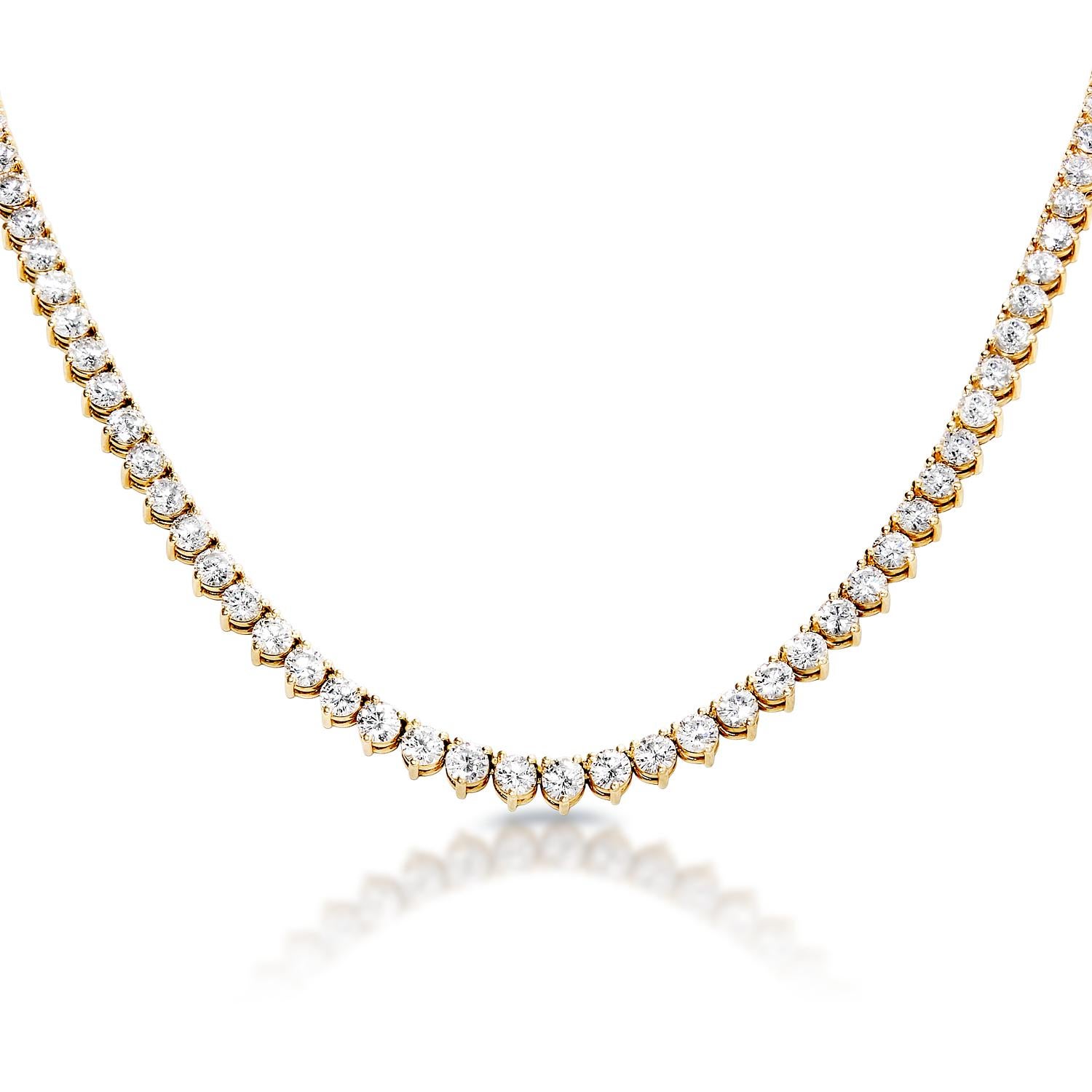 Round Cut 34 Carat Round Brilliant Diamond Opera Necklace Certified For Sale