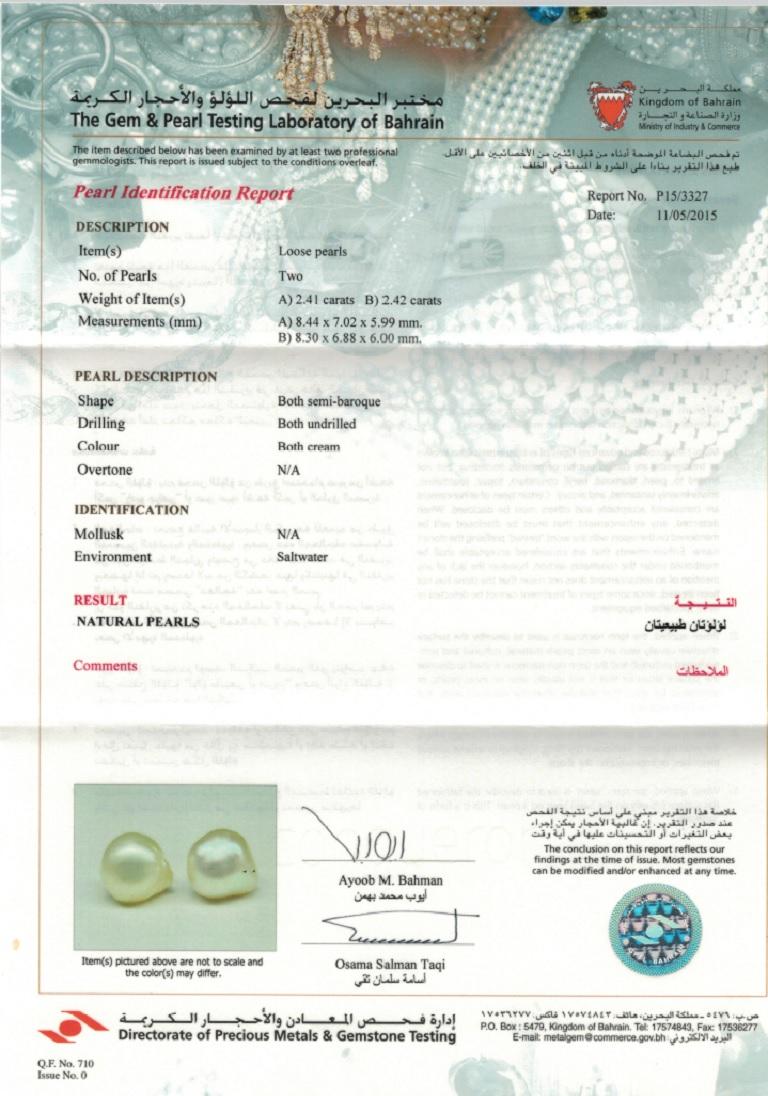 Women's 34 Ct. Tourmaline Pendulum Earrings Natural Bahraini Pearls 18kt Yellow Gold For Sale