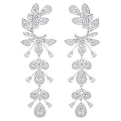 Pendientes Colgantes Colección María de Oro Blanco de 18 quilates con Diamantes de 3,4 quilates de forma fantasía