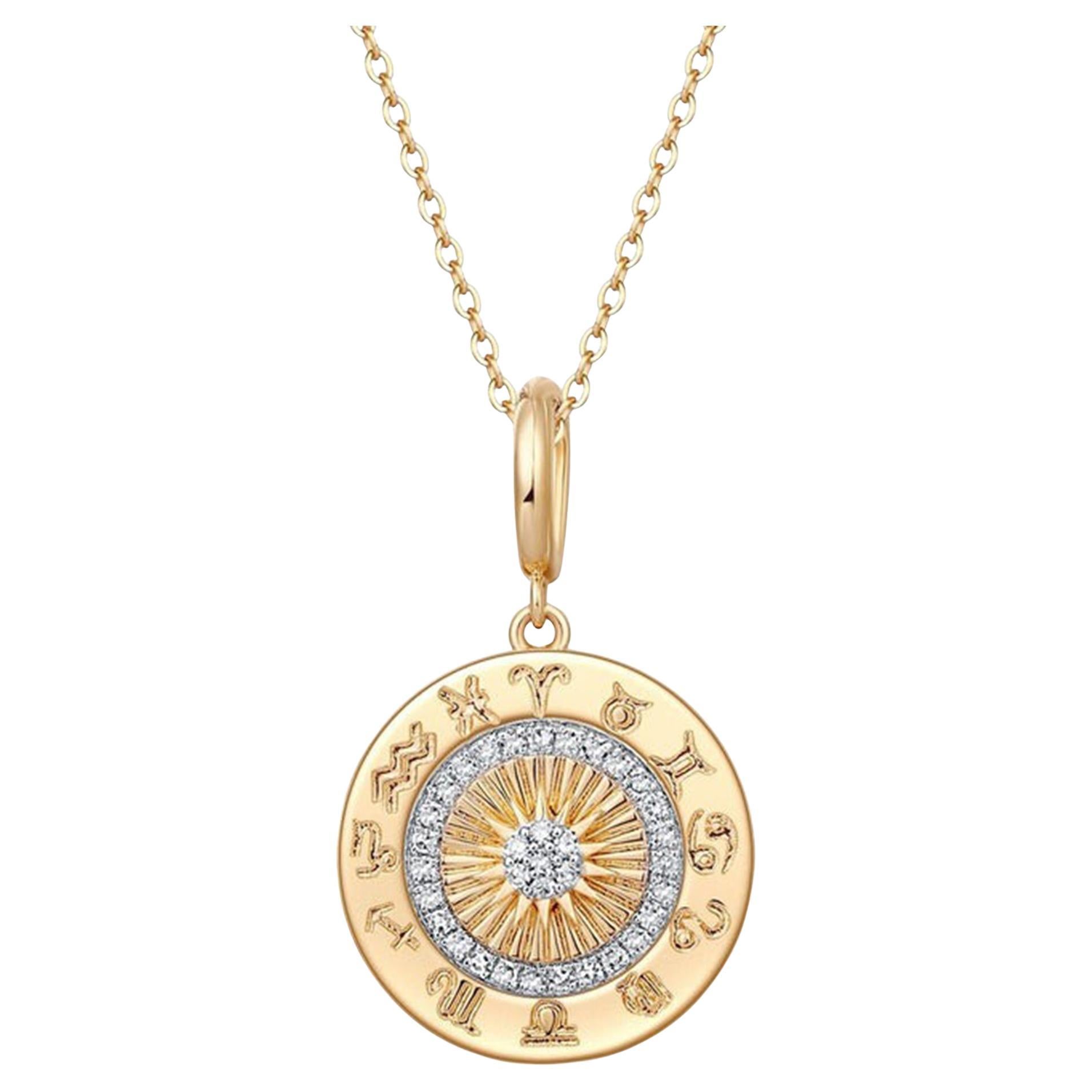 34 Diamond Clarity Round 14K (or 18k upon request) Yellow Gold Pendant Necklace