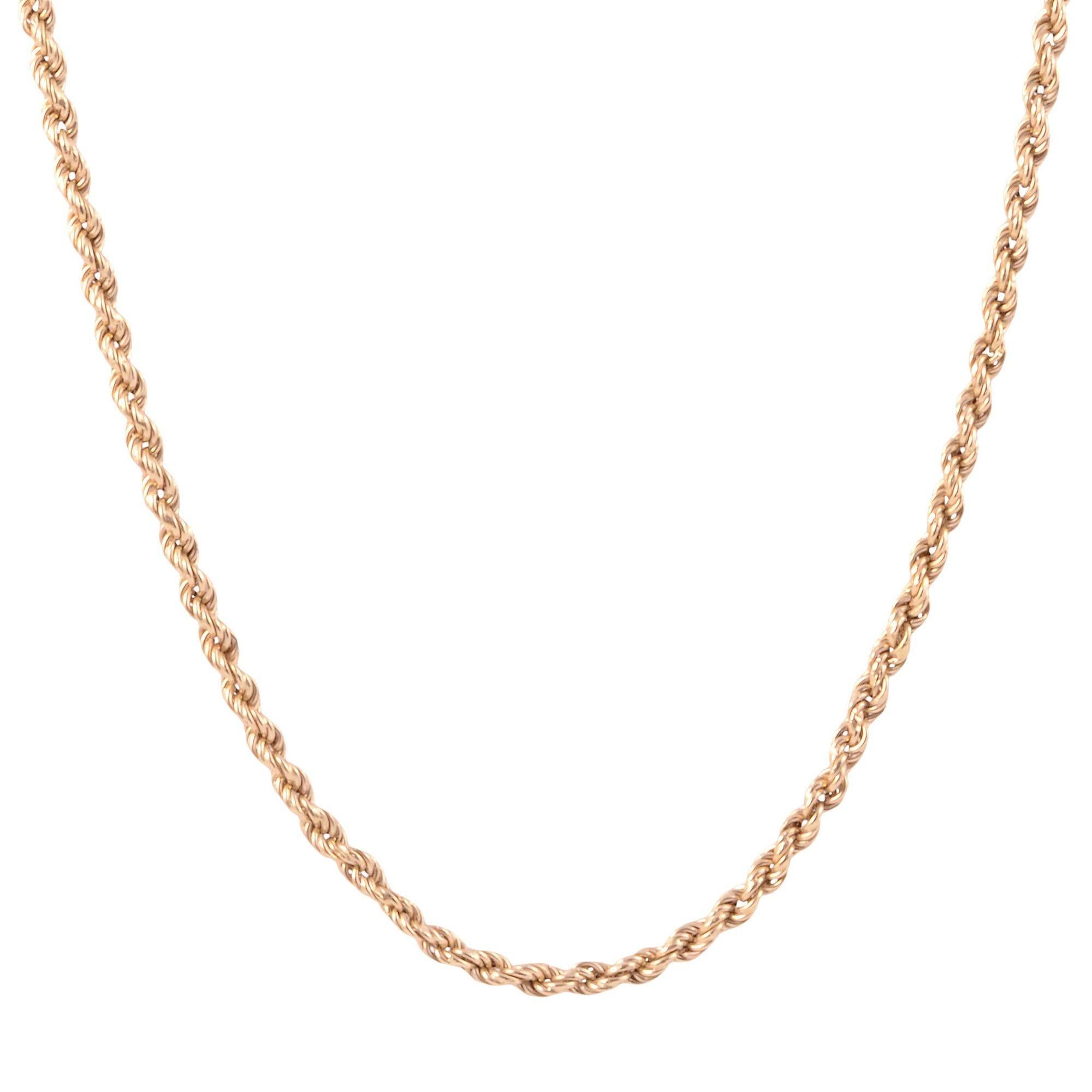 14 Karat Gold Rope Chain In Good Condition For Sale In Solvang, CA