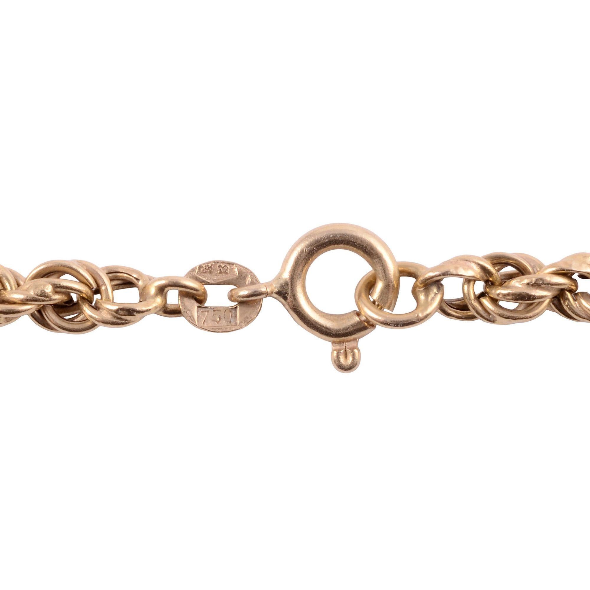 14 Karat Gold Rope Chain In Good Condition For Sale In Solvang, CA