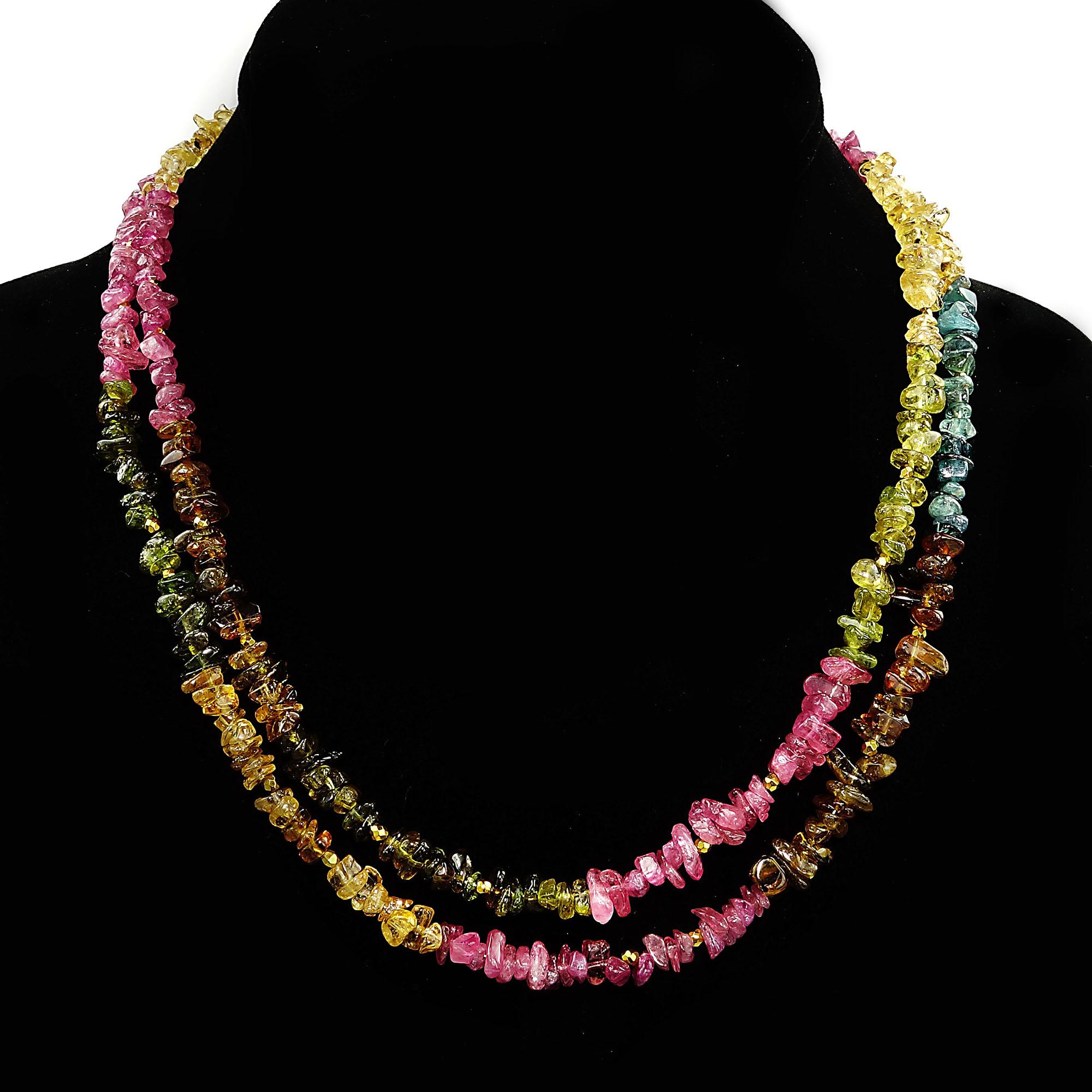 Artisan AJD Brazilian Gemstone Polished Chip Necklace