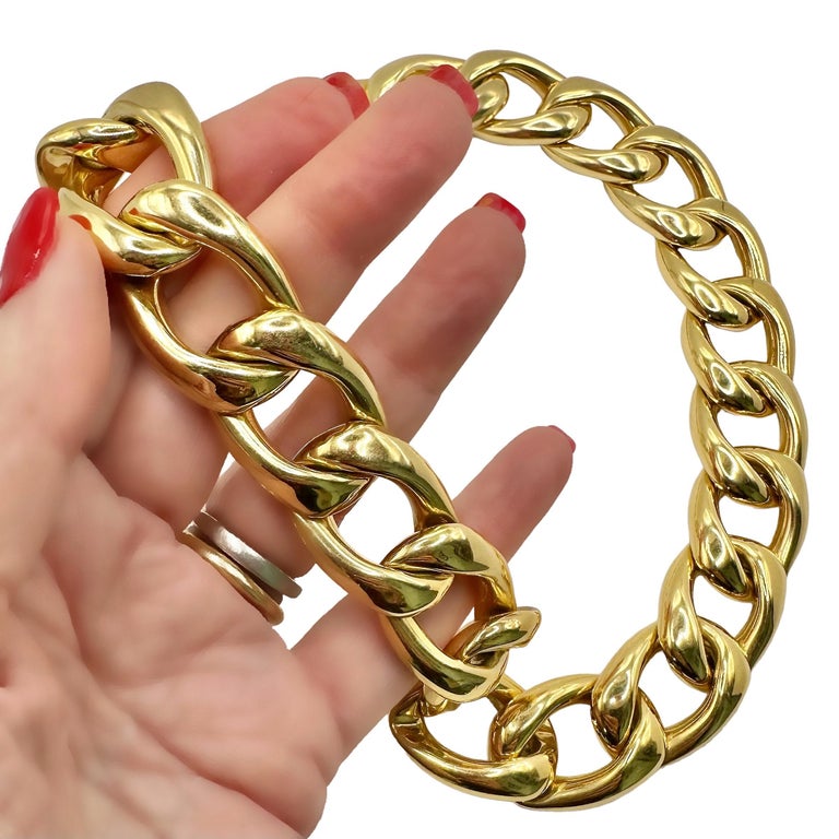 18K Yellow Gold Curb Link 2 Piece Necklace In Good Condition For Sale In Palm Beach, FL