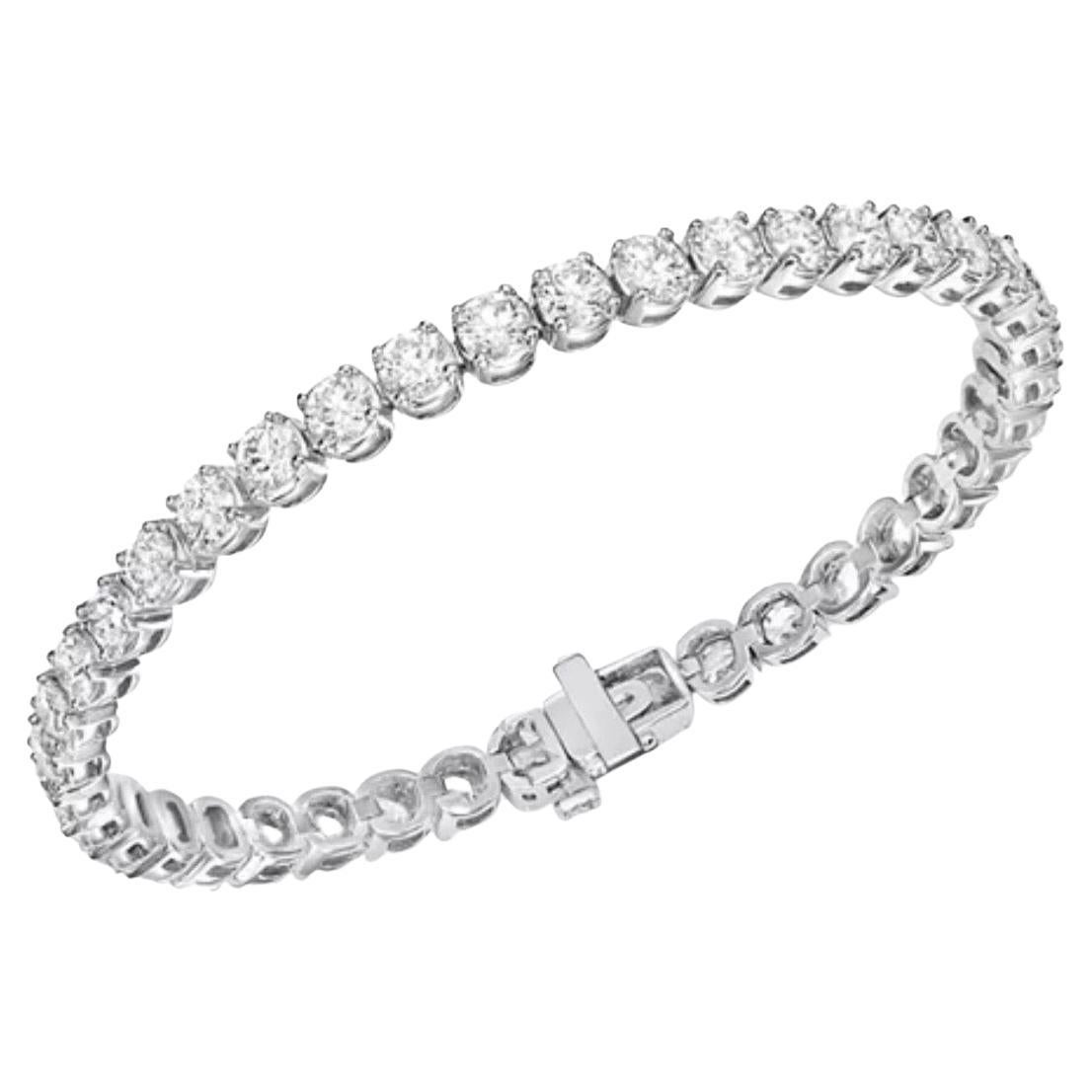 Bracelet tennis en or 18 carats avec 34 diamants ronds et 35 pointes chacun