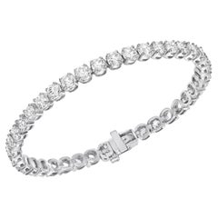 34 Round Diamond 40 Pointer Each Tennis Bracelet in 14 Karat Gold 13.6 Carat 7 "