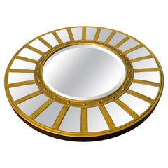34” Round Sunburst Mirror Gold Tone