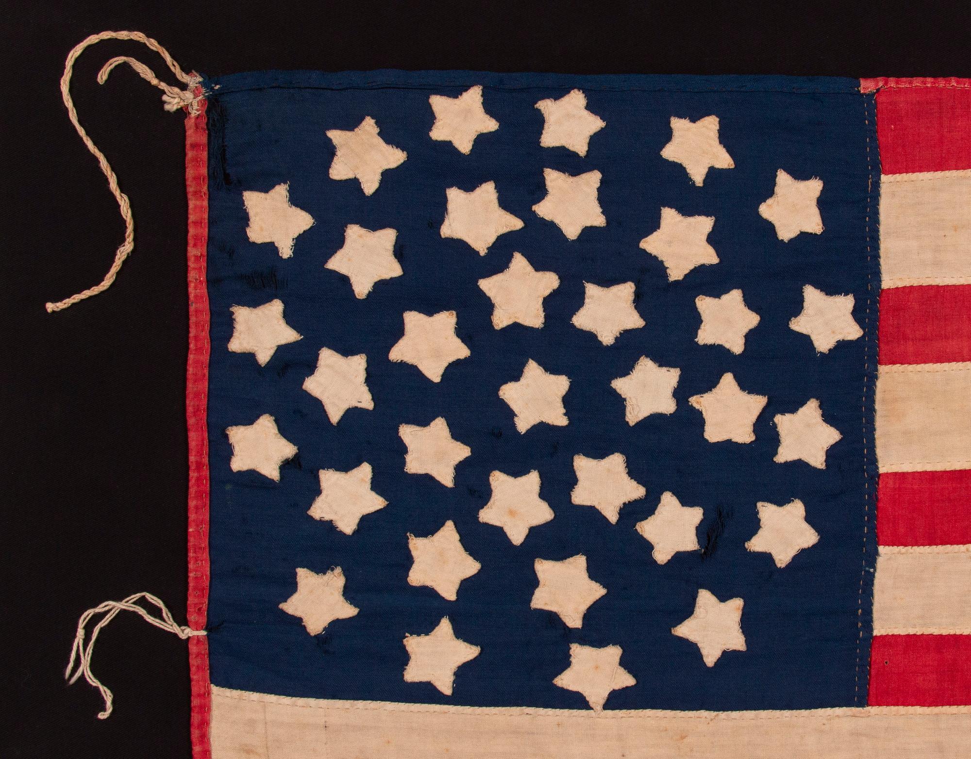 34 STAR AMERICAN FLAG, CIvil WAR, 1861-63, KANSAS STATEHOOD, 2. KY CAVALRY (amerikanisch) im Angebot
