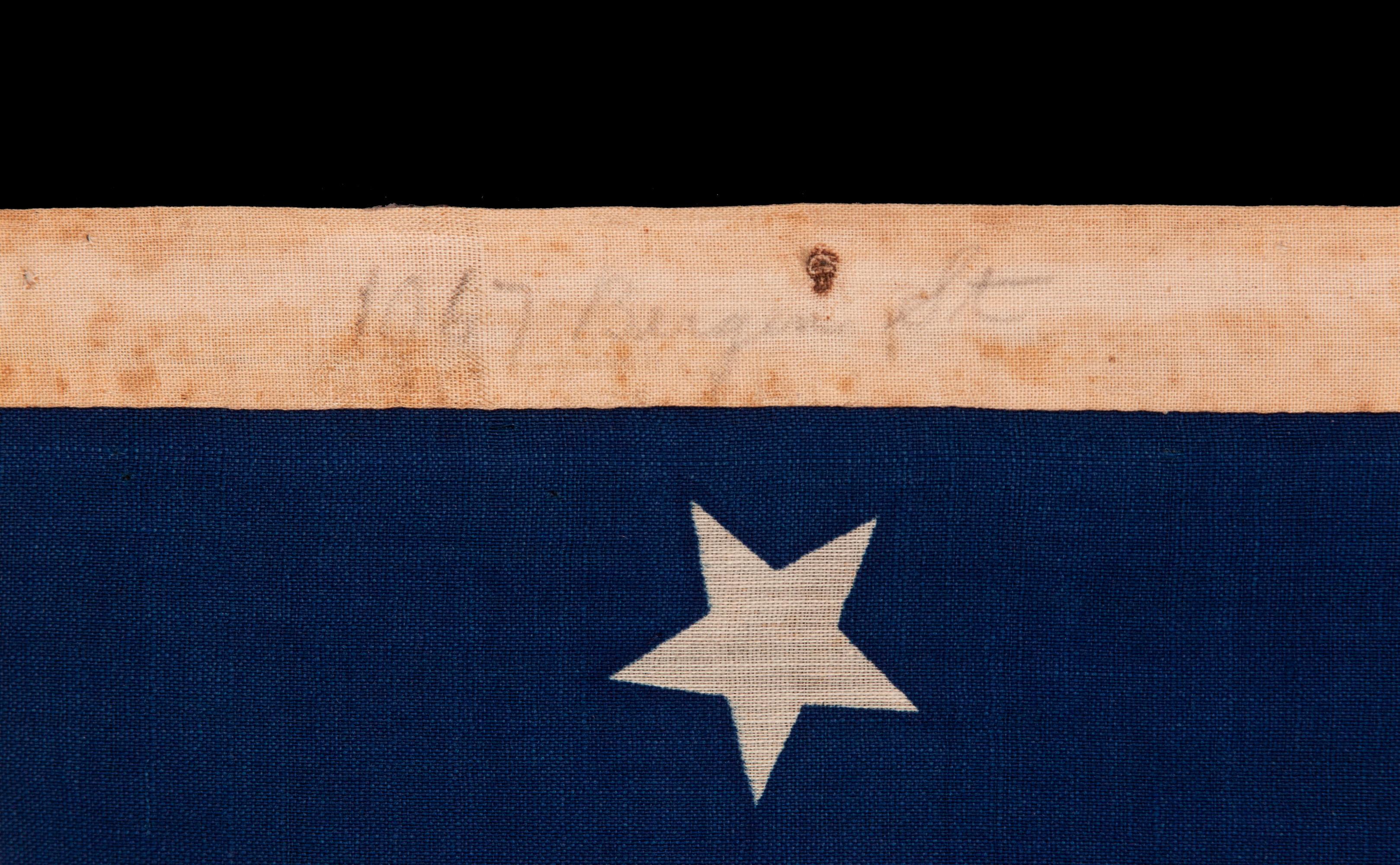 Mid-19th Century 34 STAR AMERICAN FLAG, CIVIL WAR PERIOD, 1861-63, a RARE STYLE, KANSAS STATEHOOD For Sale