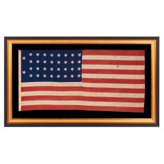 34 STAR AMERICAN FLAG, CIVIL WAR PERIOD, 1861-63, a RARE STYLE, KANSAS STATEHOOD