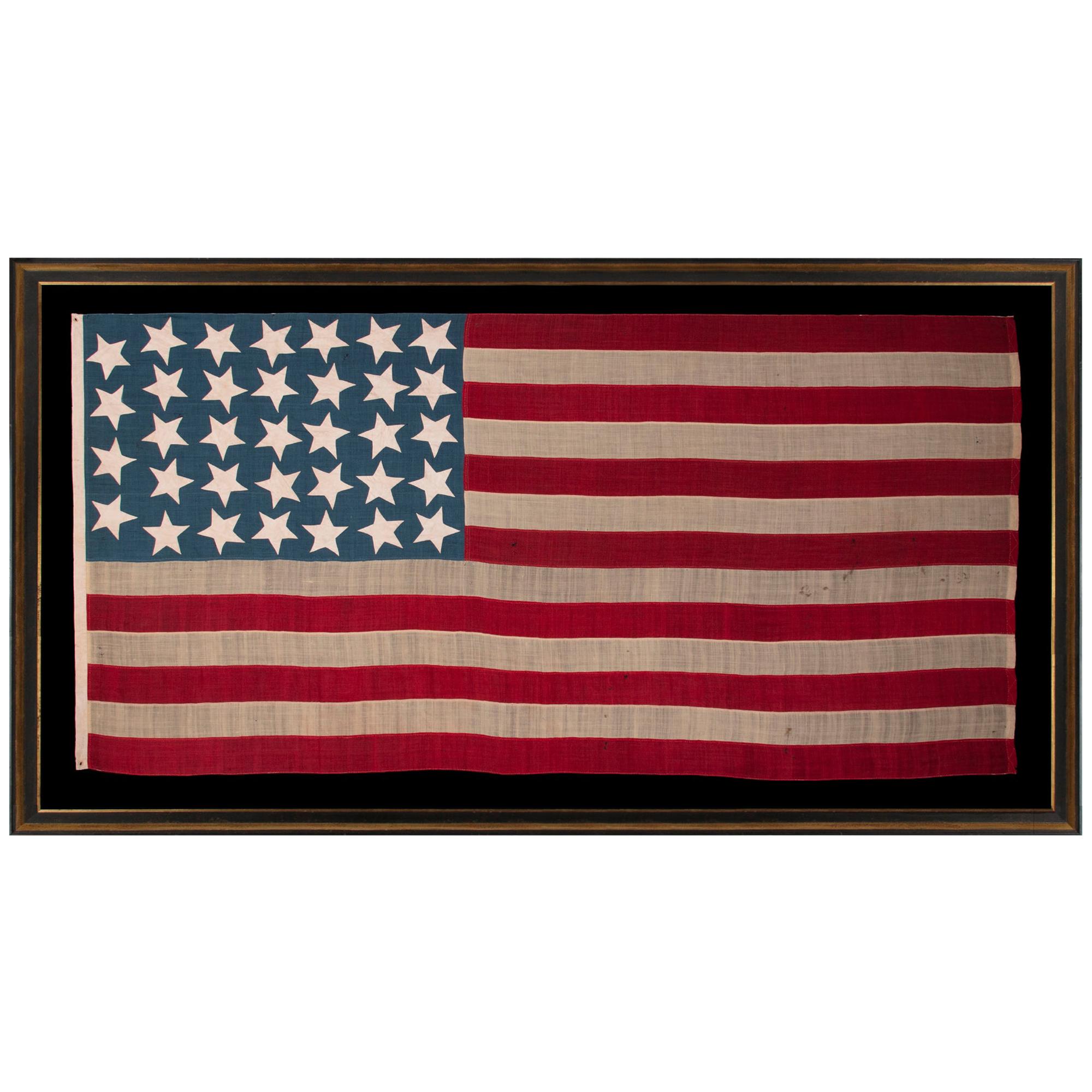 34 Star American Flag, Steel Blue Canton, Kansas Statehood