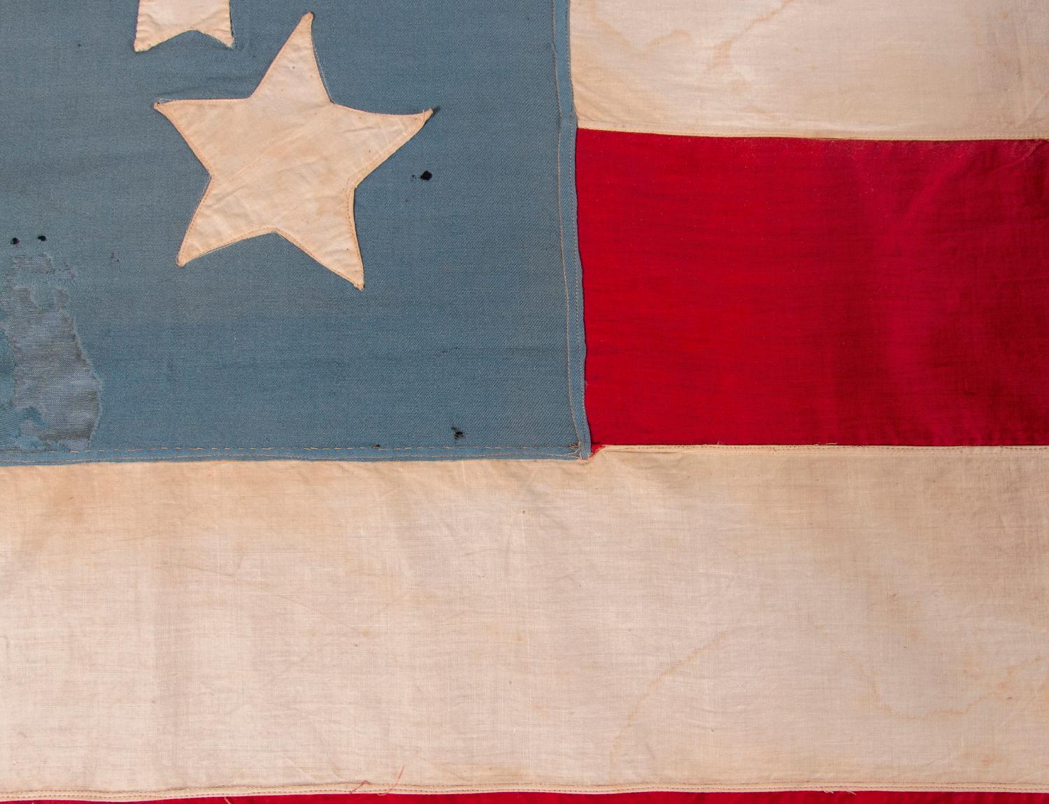 34-Sterne-Flagge der amerikanischen Flagge, aktualisiert auf 39 Sterne, mit Sternen in einem Großsternmuster (Spätes 19. Jahrhundert) im Angebot