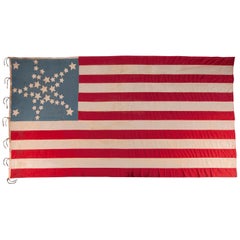 Antique 34 Star American flag, Updated to 39 Stars, with Stars in a Great Star Pattern