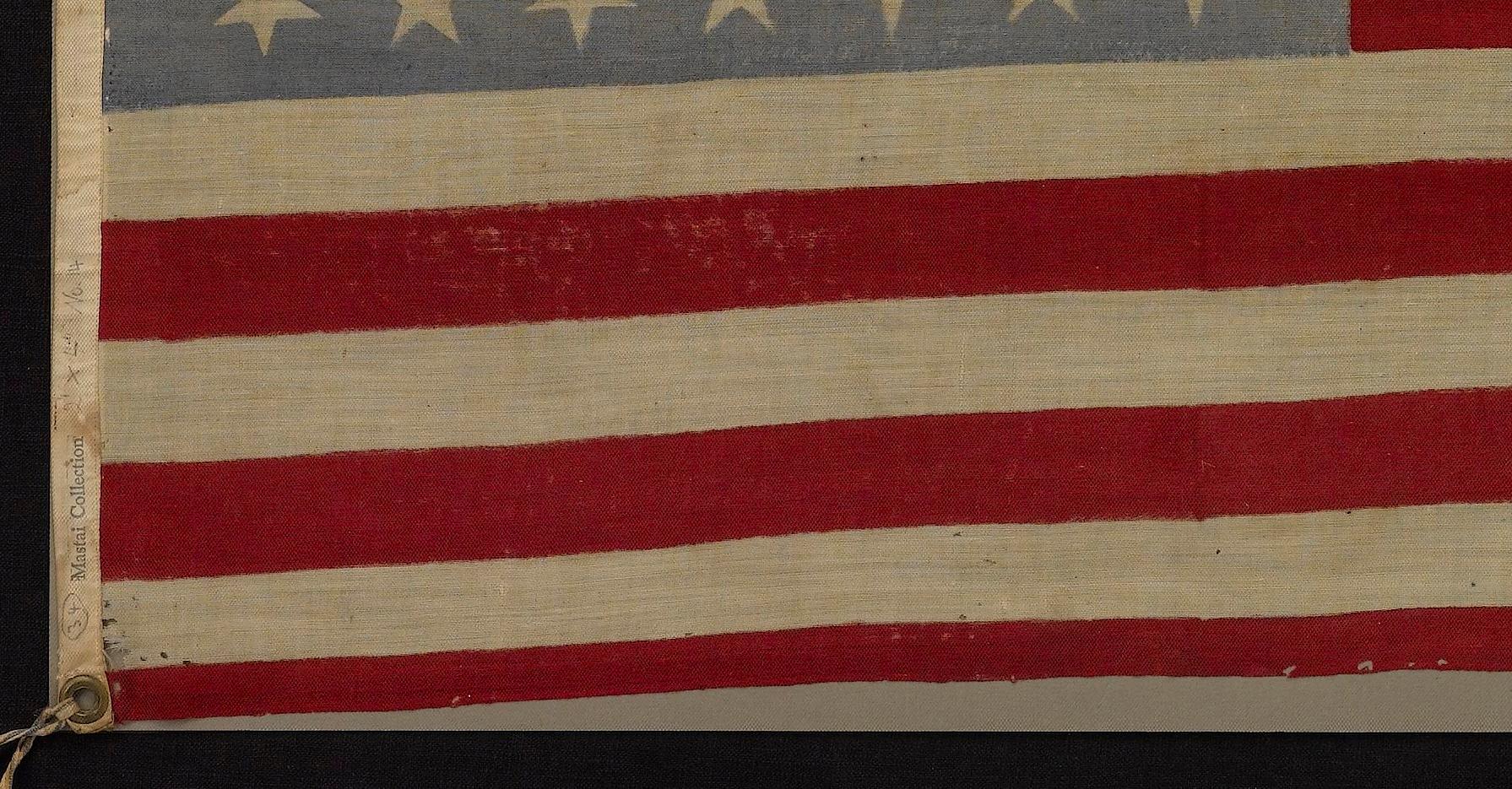 Américain Drapeau de parade américain à 34 étoiles, commémorant la création de l'État du Kansas, vers 1861-1863 en vente