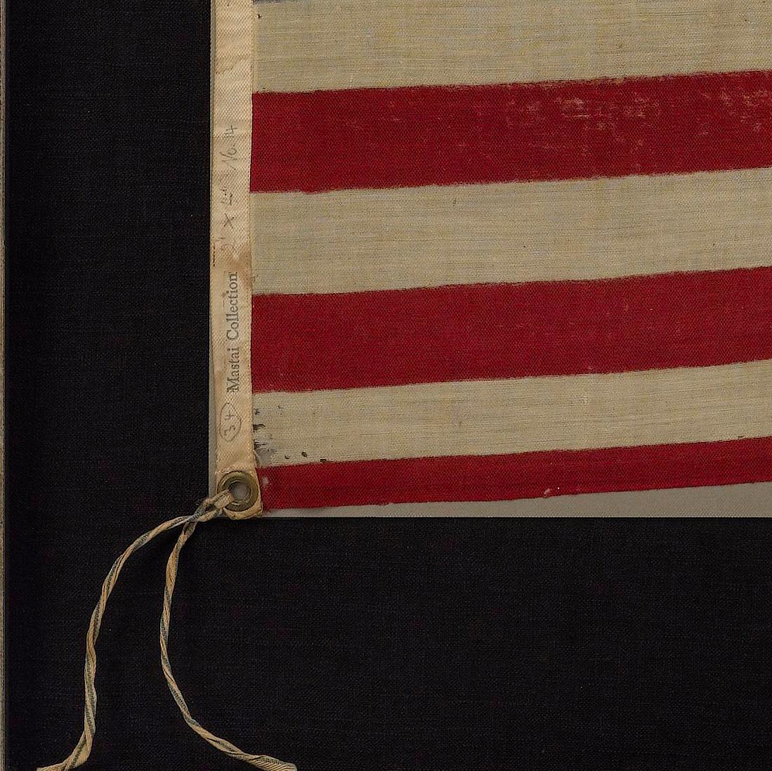 Laiton Drapeau de parade américain à 34 étoiles, commémorant la création de l'État du Kansas, vers 1861-1863 en vente