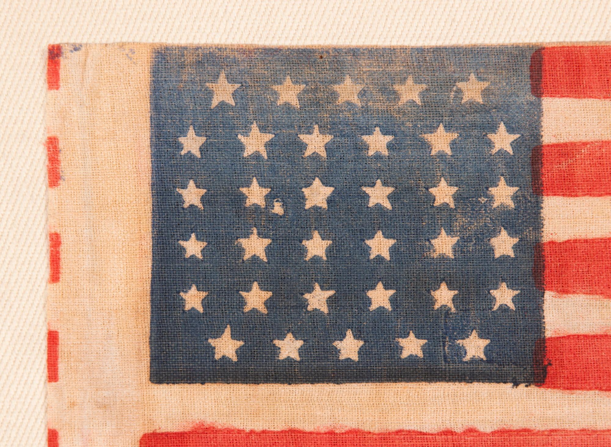 34 STERN ANTIKE AMERIKANISCHE FLAGGE MIT EINER LINIENANORDNUNG, DIE ICH ALS 