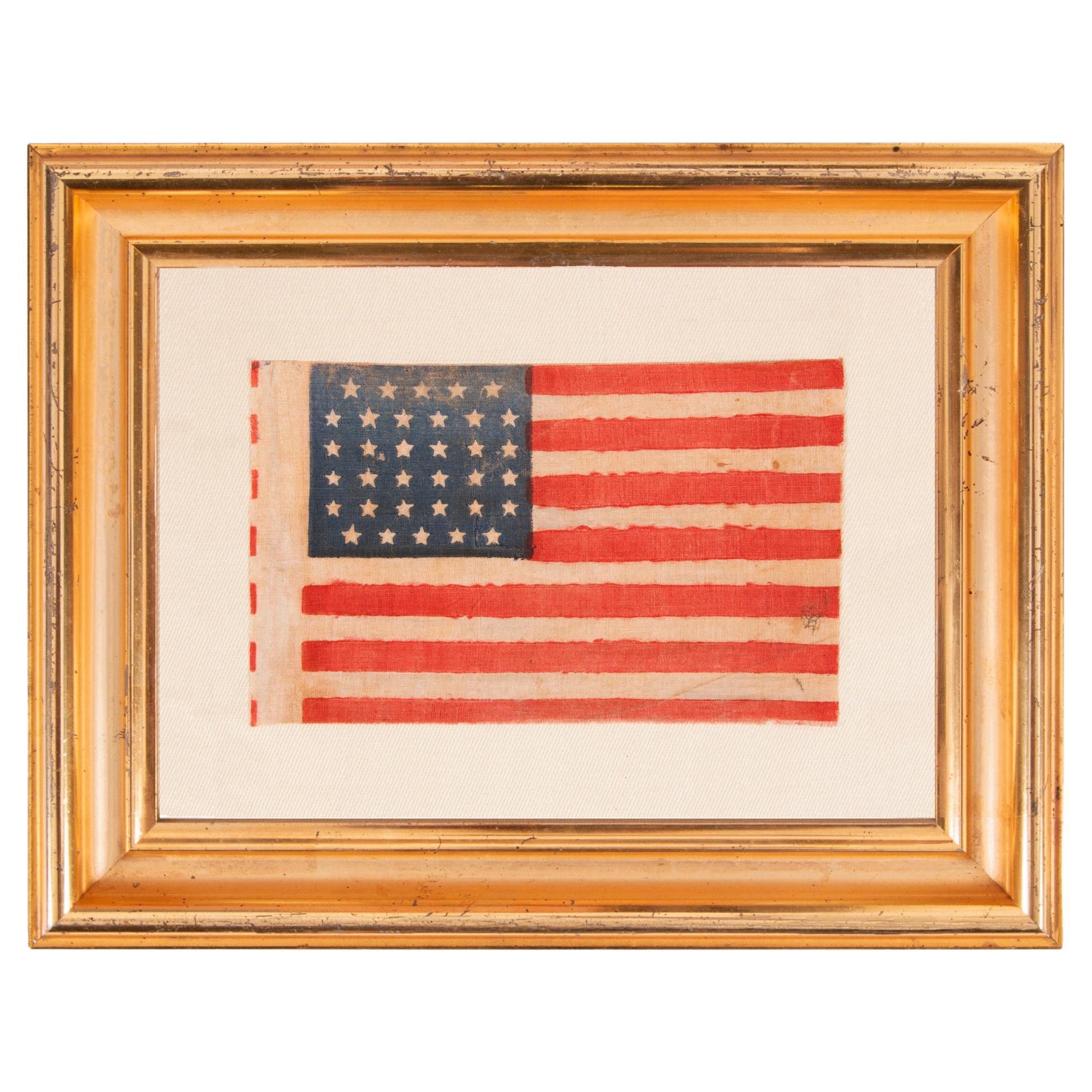 34 Stelle Antica bandiera da parata americana, Stato del Kansas, circa 1861-1863