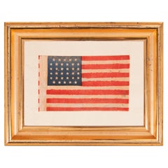 34 Star Antique American Parade Flag, Kansas Statehood, ca 1861-1863