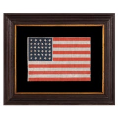 34 Star Antique American Parade Flag, Kansas Statehood, ca 1861-1863