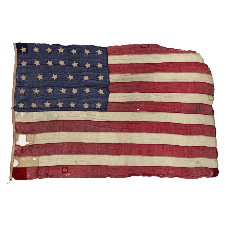34-Star Civil-War Flag, Celebrating Kansas Statehood, 1861 For Sale