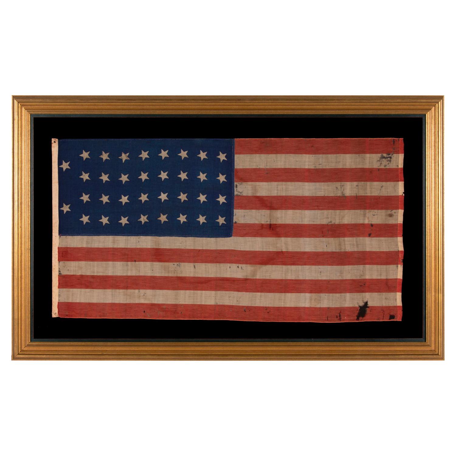 34 Star, Kansas Statehood, Parade Flag, Likely a Union Army Camp Colors