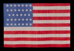 34 Star, Printed Silk, Civil War Period American Flag
