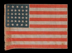 34 Stars, With Scatters Positioning, on an Antique American Parade Flag