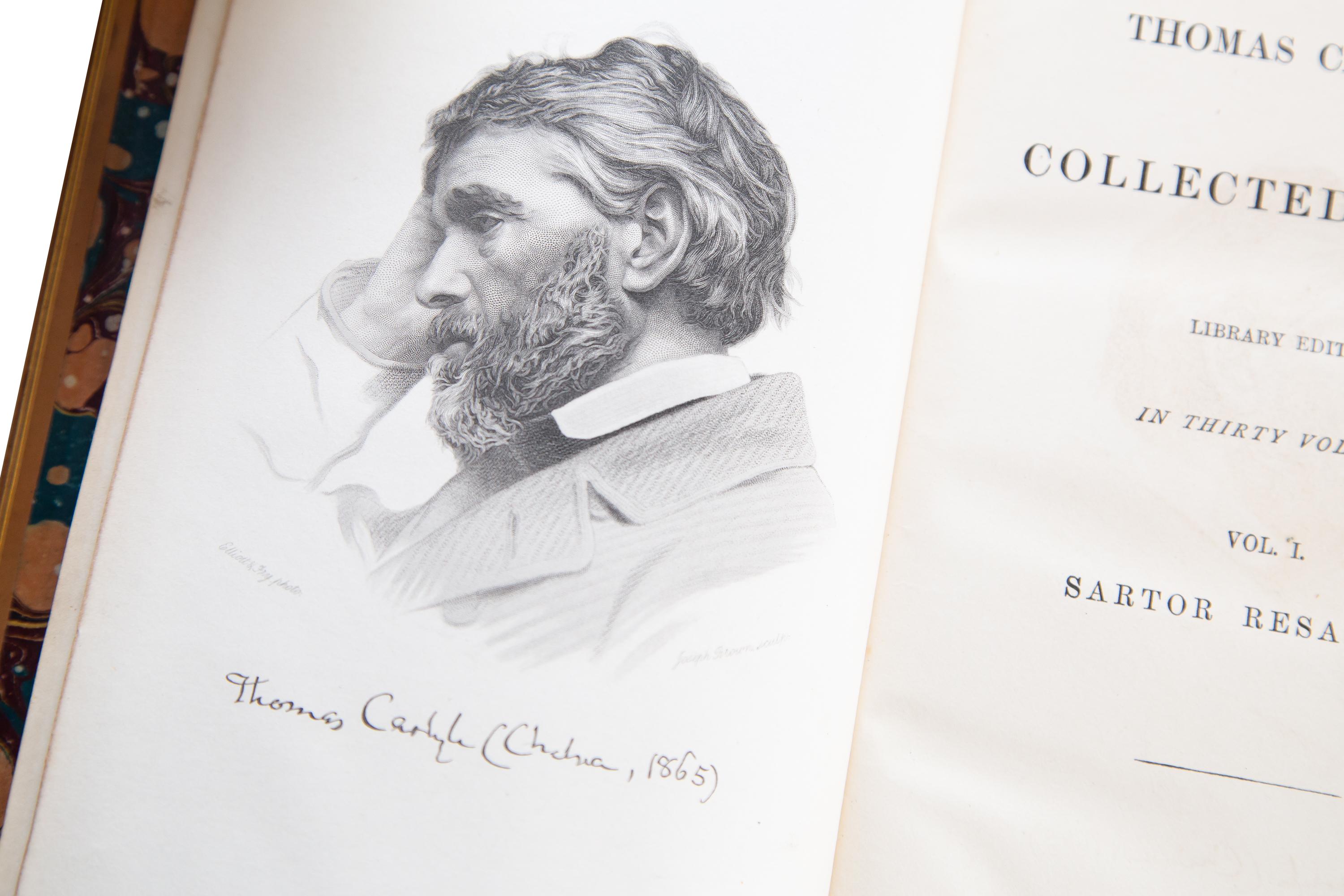 34 Volumes, Thomas Carlyle, Thomas Carlyle's Collected Works In Good Condition In New York, NY