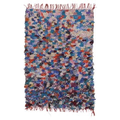 3’4” x 4’10” Bou 08 Multicolor Handmade Moroccan Cotton/Wool Boucherouite Rug
