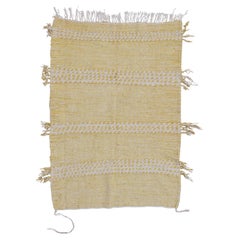 3'4" x 4'8 1/4" Aurelia Jaune Tapis Kilim en laine et coton fait à la main au Maroc